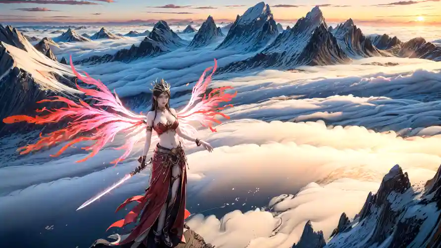 4k玄幻壁纸 - 羽翼 - 背景 - 美杜莎「哲风壁纸」