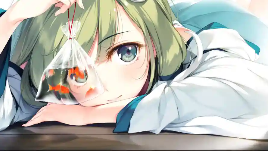4k动漫壁纸 - 少女 - 金鱼 - 二次元「哲风壁纸」