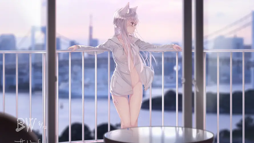 4k动漫壁纸 - 阳台 - 兽耳娘 - 美少女「哲风壁纸」 4k动漫壁纸 - 阳台 - 兽耳娘 - 美少女「哲风壁纸」
