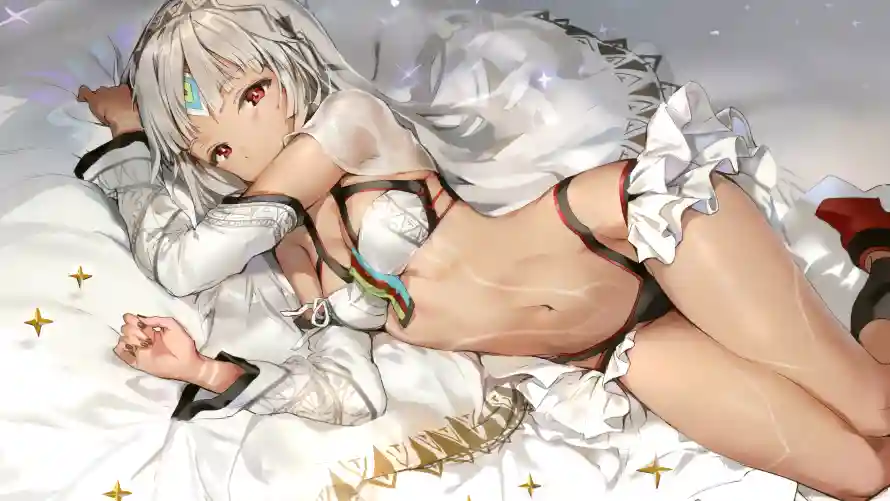 4k动漫壁纸 - 少女 - 性感 - 躺卧「哲风壁纸」