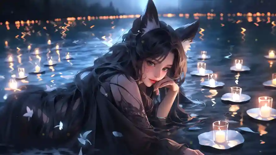 4k水边壁纸 - 烛光 - 壁纸引擎 - 少女形象「哲风壁纸」 4k水边壁纸 - 烛光 - 壁纸引擎 - 少女形象「哲风壁纸」