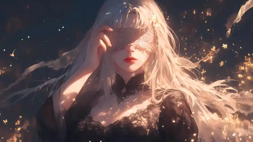 4k光影效果壁纸 - 梦幻背景 - 蒙眼女孩 - 银发少女「哲风壁纸」 4k光影效果壁纸 - 梦幻背景 - 蒙眼女孩 - 银发少女「哲风壁纸」