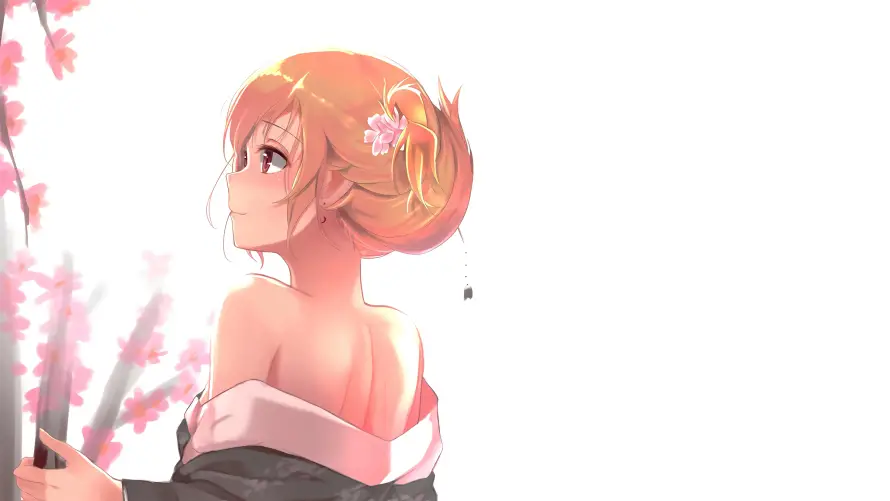 4k动漫壁纸 - 和服 - 少女 - 樱花「哲风壁纸」
