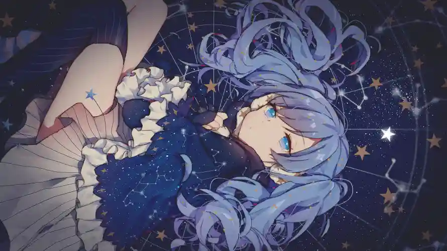 4k动漫壁纸 - 少女 - 星空 - 梦幻「哲风壁纸」
