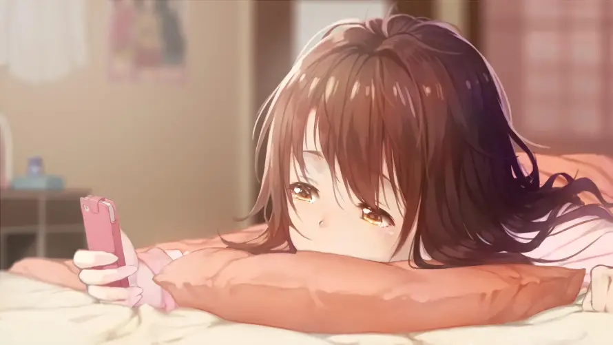 4k动漫壁纸 - 少女 - 慵懒 - 躺卧「哲风壁纸」