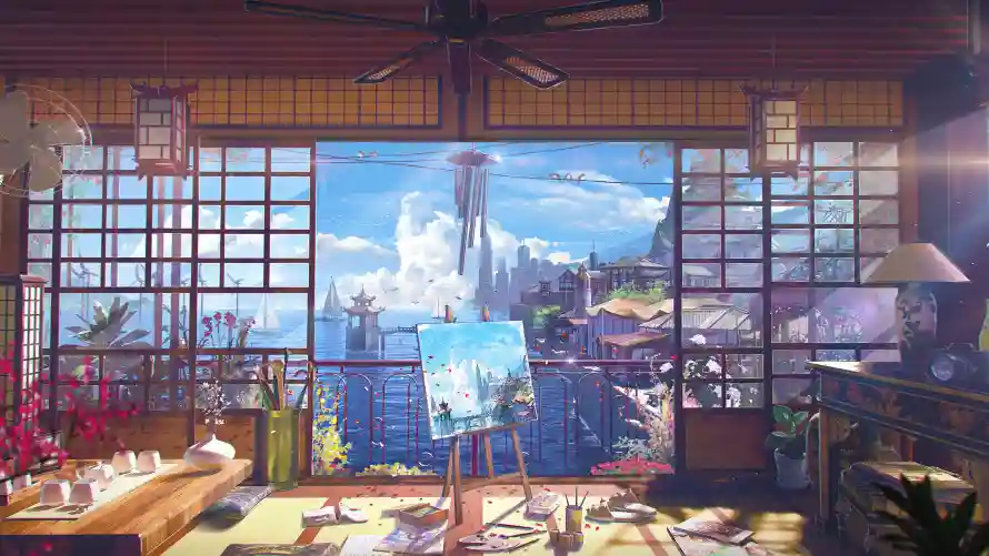 4k动漫壁纸 - 风景 - 动漫壁纸 - 房间背景「哲风壁纸」