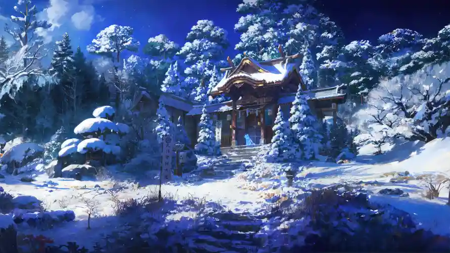 4k动漫壁纸 - 雪景 - 冬日雪景 - 动漫壁纸「哲风壁纸」