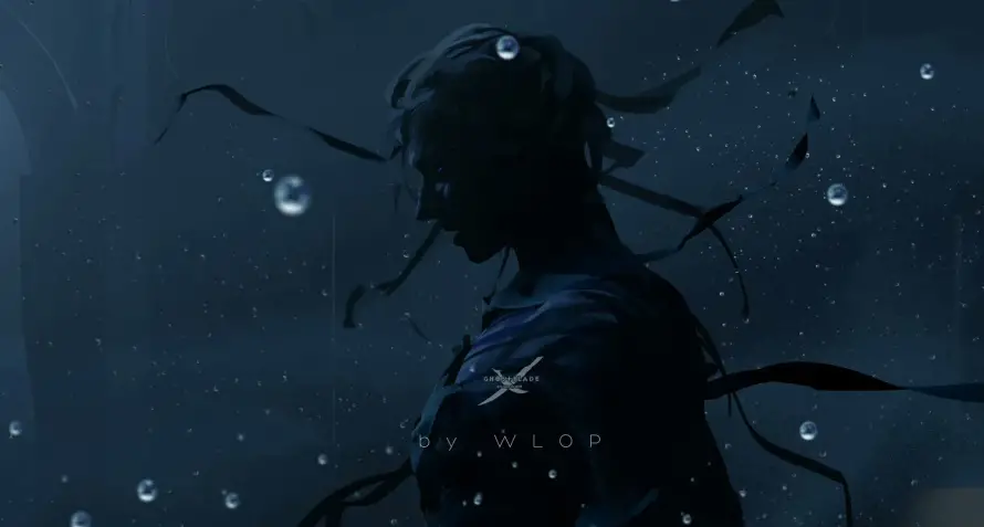 4k雨夜壁纸 - 鬼刀 - WLOP - 暗黑风格「哲风壁纸」
