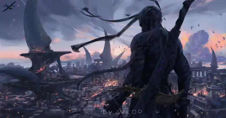 4k鬼刀壁纸 - WLOP - 奇幻背景 - 幻想场景「哲风壁纸」