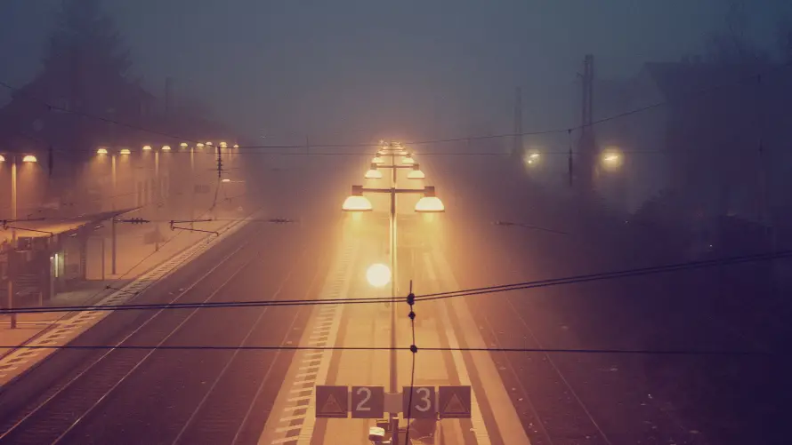 4k壁纸壁纸 - 灯 - 夜景 - 铁路「哲风壁纸」