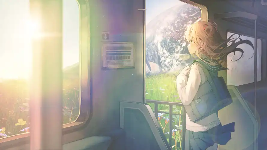 4k动漫壁纸 - 少女 - 背影 - 阳光「哲风壁纸」