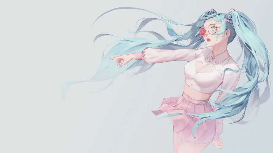 4k初音壁纸 - 动漫 - 形象 - 飘逸「哲风壁纸」