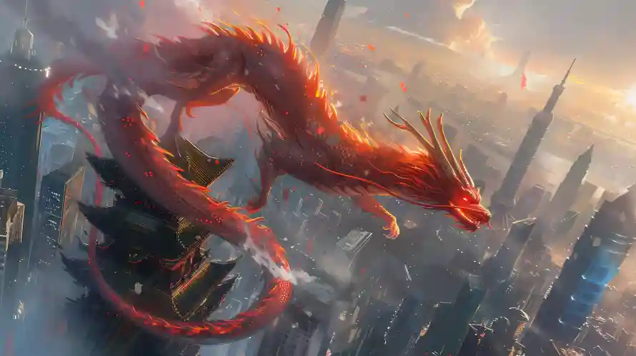 4kAI壁纸 - 城市 - 奇幻 - 中国龙「哲风壁纸」