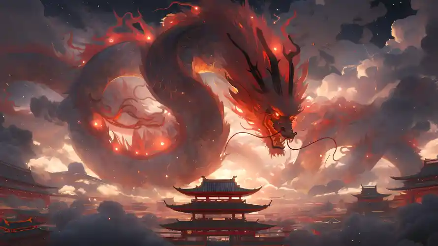 4kAI壁纸 - 云层 - 中国龙 - 中式元素「哲风壁纸」 4kAI壁纸 - 云层 - 中国龙 - 中式元素「哲风壁纸」