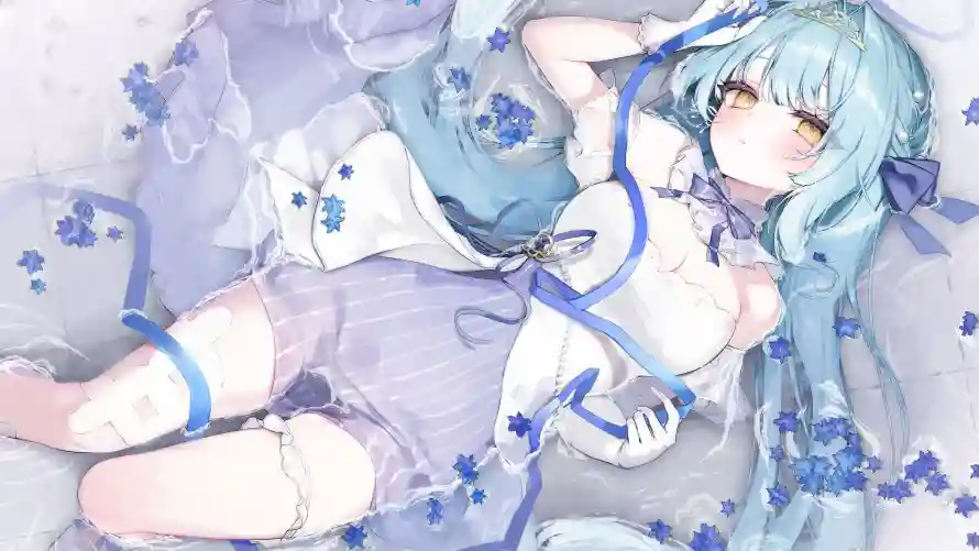4k动漫壁纸 - 少女 - 躺卧 - 唯美风「哲风壁纸」