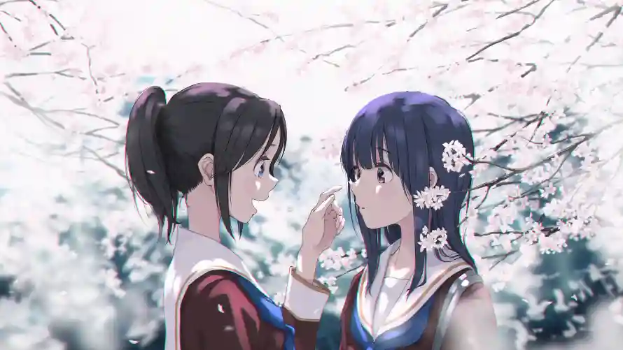 4k动漫壁纸 - 少女 - 背景 - 雪景「哲风壁纸」
