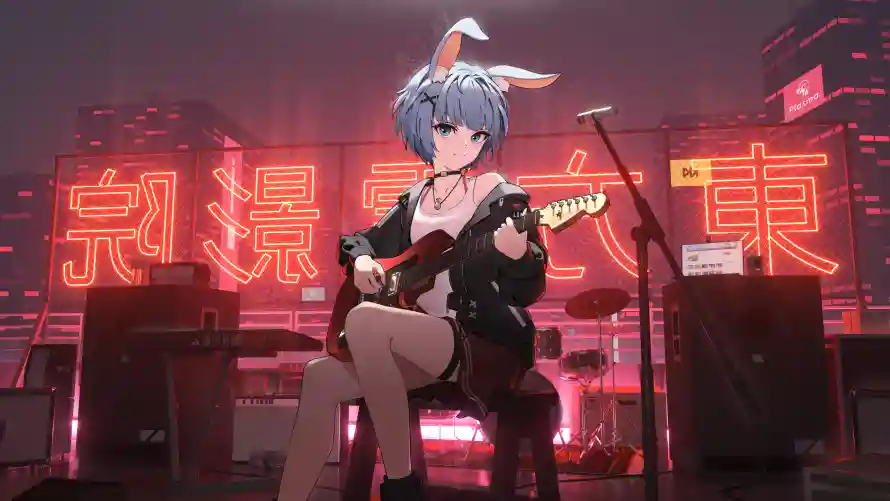 4k动漫壁纸 - 少女 - 兽耳娘 - 弹吉他「哲风壁纸」 4k动漫壁纸 - 少女 - 兽耳娘 - 弹吉他「哲风壁纸」