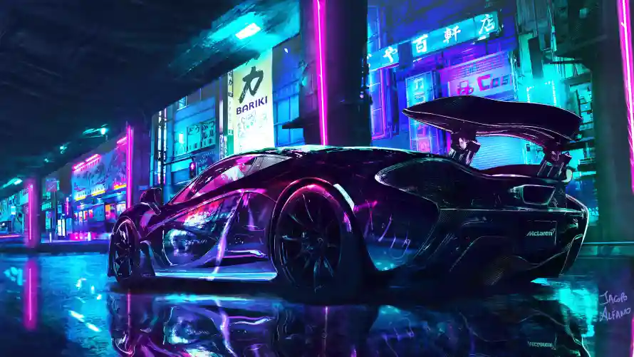 4k动漫壁纸 - 车 - 夜景 - 炫酷「哲风壁纸」