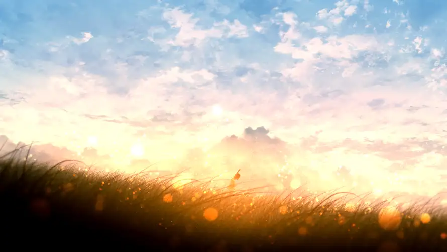 4k动漫壁纸 - 夕阳 - 奇幻 - 草地「哲风壁纸」