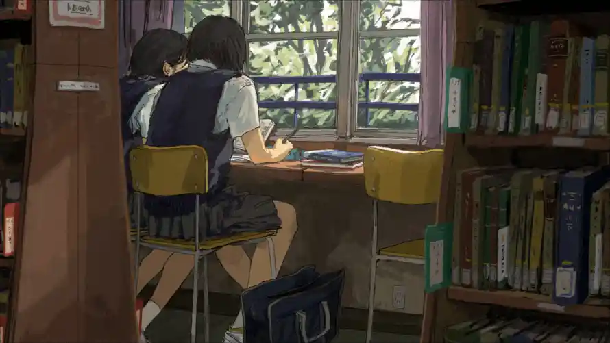 4k动漫壁纸 - 少女 - 校园 - 校服「哲风壁纸」