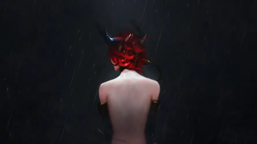 4k动漫壁纸 - 背影 - 雨夜 - 暗黑风「哲风壁纸」