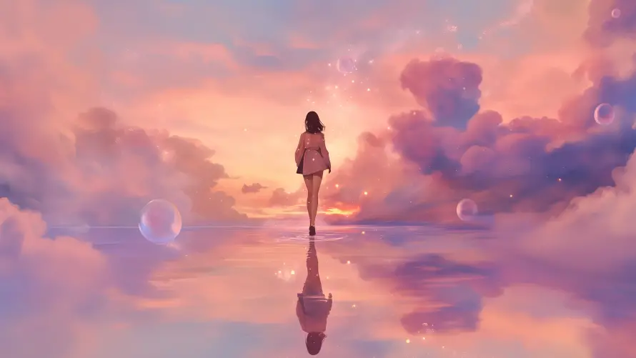 4k云彩壁纸 - 倒影 - 天空 - 背景「哲风壁纸」