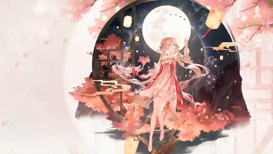 4k动漫壁纸 - 国风 - 月夜 - 樱花「哲风壁纸」