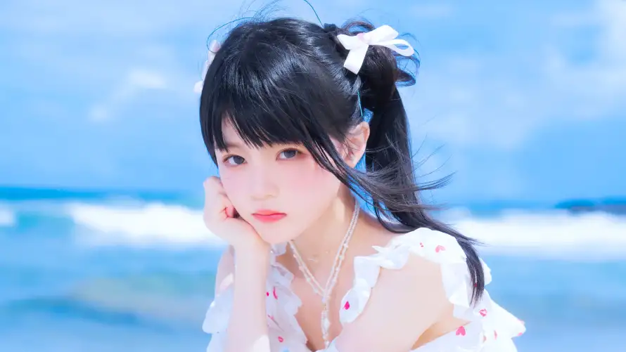4k美女壁纸 - 海 - 双马尾 - 清新风「哲风壁纸」 4k美女壁纸 - 海 - 双马尾 - 清新风「哲风壁纸」