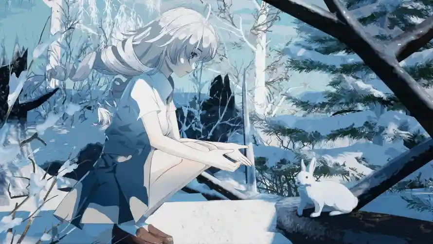 4k动漫壁纸 - 少女 - 美女 - 雪地「哲风壁纸」