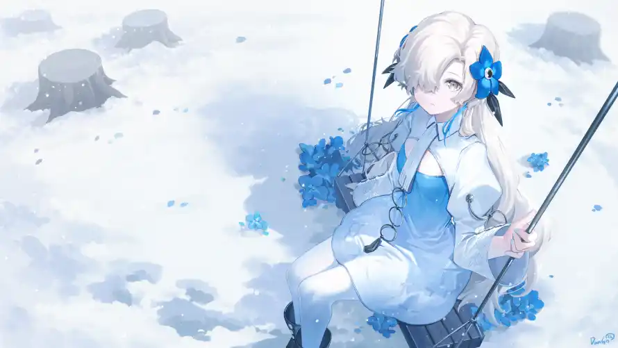 4k动漫壁纸-冰雪背景和少女-动漫壁纸壁纸分享「哲风壁纸」