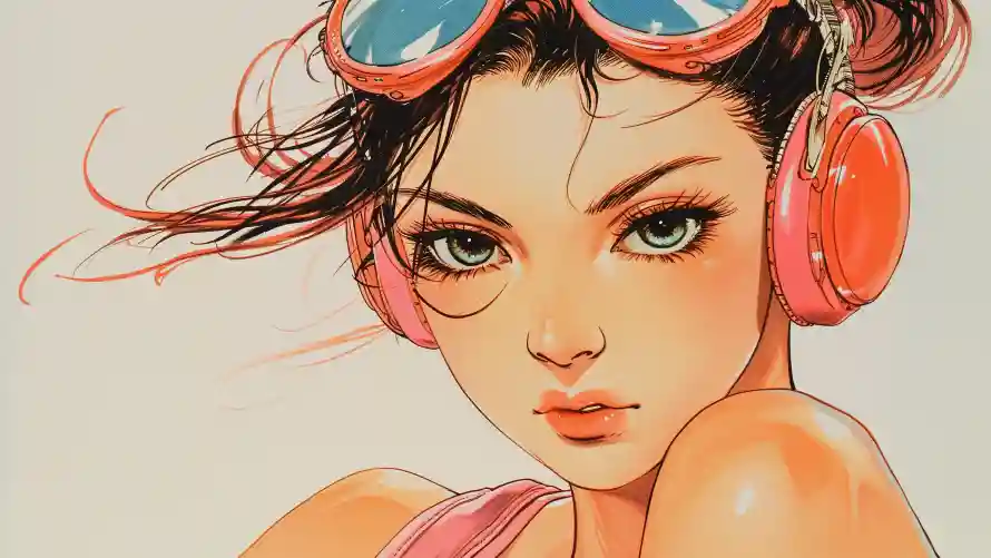 4k动漫壁纸 - 美女 - 护目镜 - 时尚风「哲风壁纸」