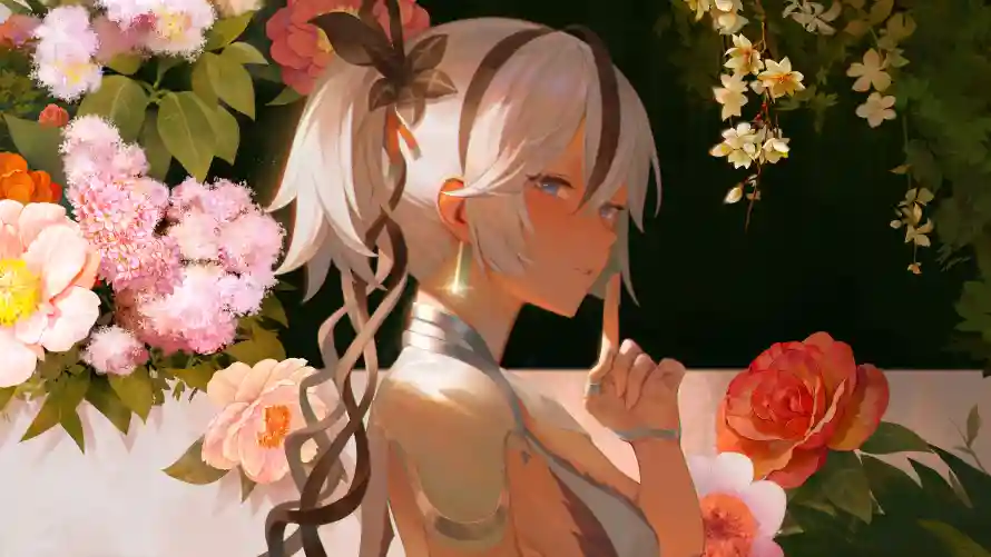 4k动漫壁纸 - 少女 - 花卉 - 动漫壁纸「哲风壁纸」