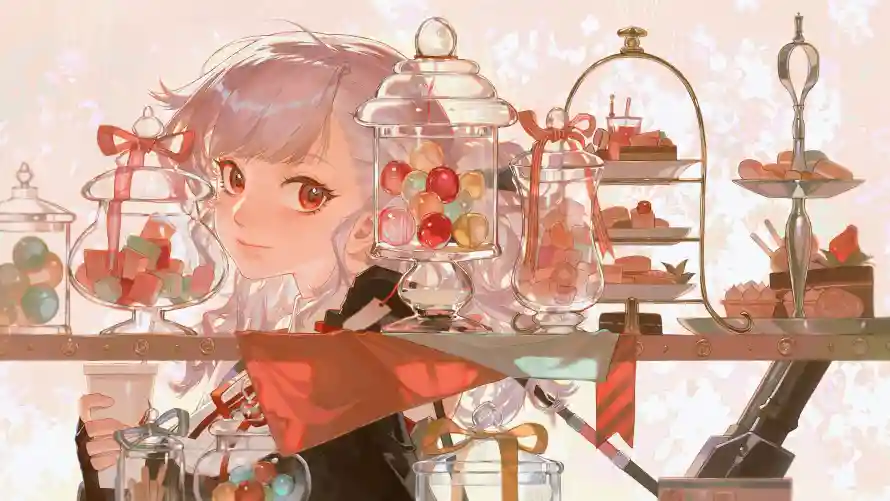 4k动漫壁纸 - 少女 - 甜品 - 二次元「哲风壁纸」