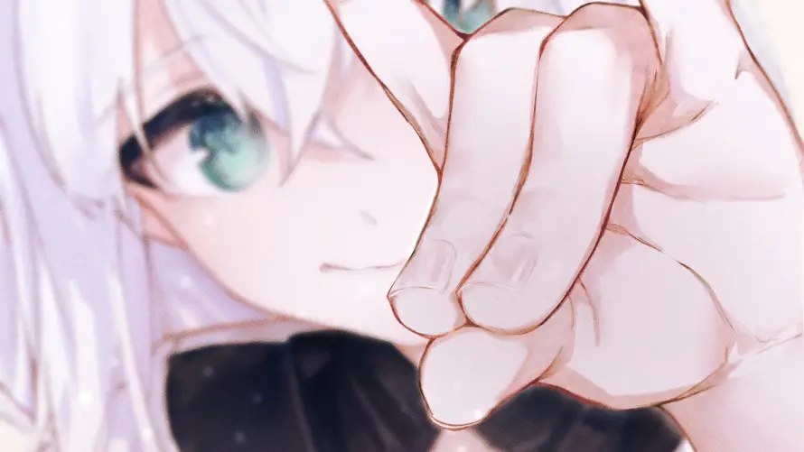 4k动漫壁纸 - 少女 - 比心 - 二次元「哲风壁纸」