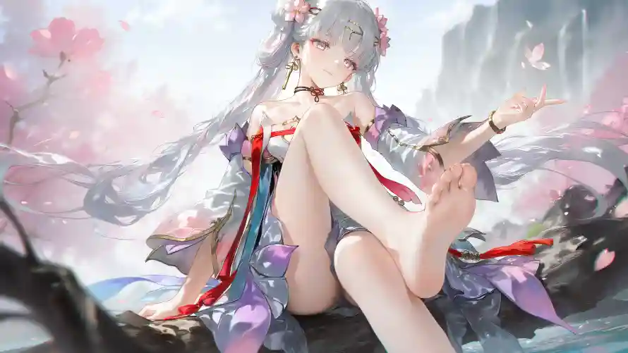 4kAI壁纸 - 古风 - 坐姿 - 少女「哲风壁纸」