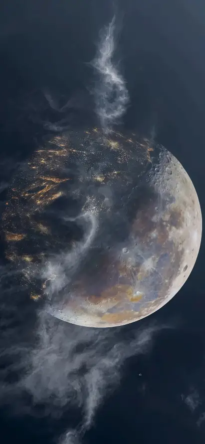 4k太空景象壁纸 - 宇宙奇观 - 星球画面 - 月球毁灭「哲风壁纸」