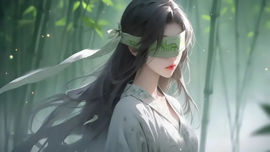 4k古装壁纸 - 眼罩 - 美女 - 长发「哲风壁纸」