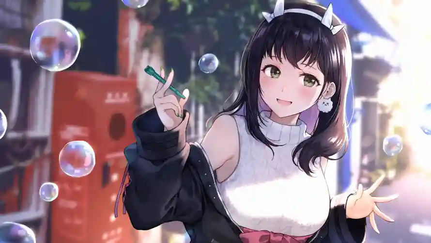 4k动漫壁纸 - 少女 - 泡泡 - 二次元「哲风壁纸」 4k动漫壁纸 - 少女 - 泡泡 - 二次元「哲风壁纸」