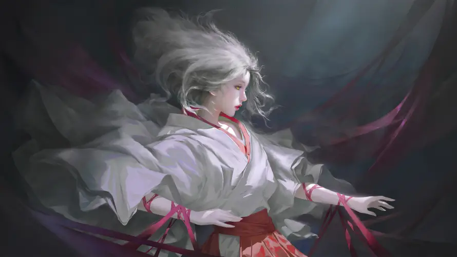 4k动漫壁纸 - 少女 - 背景 - 飘逸「哲风壁纸」