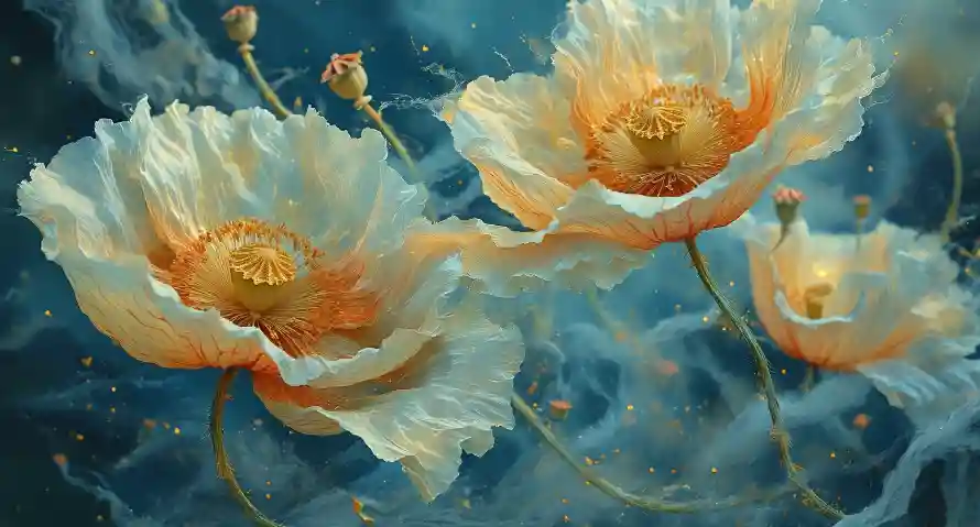 2k唯美壁纸-虞美人和梦幻-梦幻花卉免费下载「哲风壁纸」