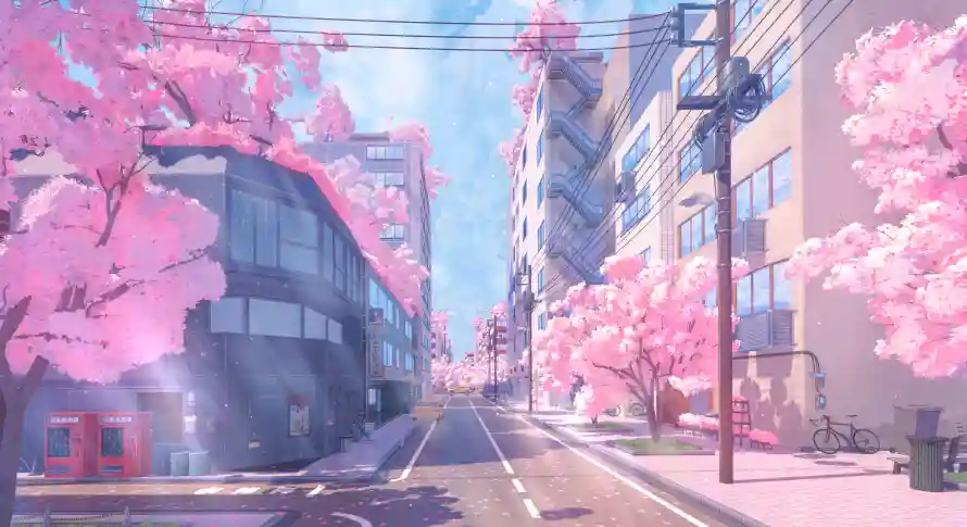 4k插画壁纸 - 风景 - 治愈系 - 樱花街道「哲风壁纸」 4k插画壁纸 - 风景 - 治愈系 - 樱花街道「哲风壁纸」