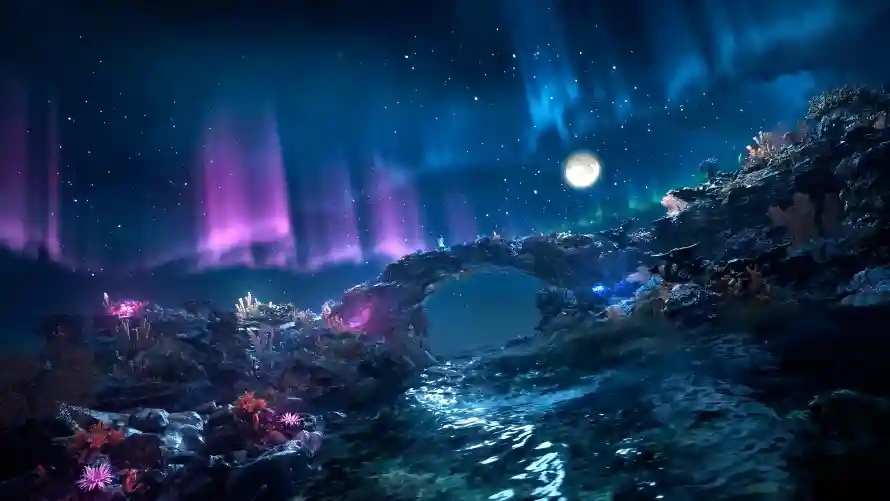 4k极光壁纸 - 珊瑚礁 - 夜晚的海 - 奇幻场景「哲风壁纸」 4k极光壁纸 - 珊瑚礁 - 夜晚的海 - 奇幻场景「哲风壁纸」