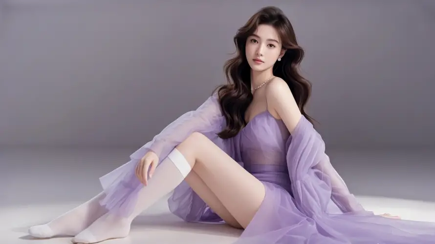4k坐姿壁纸 - 气质 - 美女 - 优雅造型「哲风壁纸」
