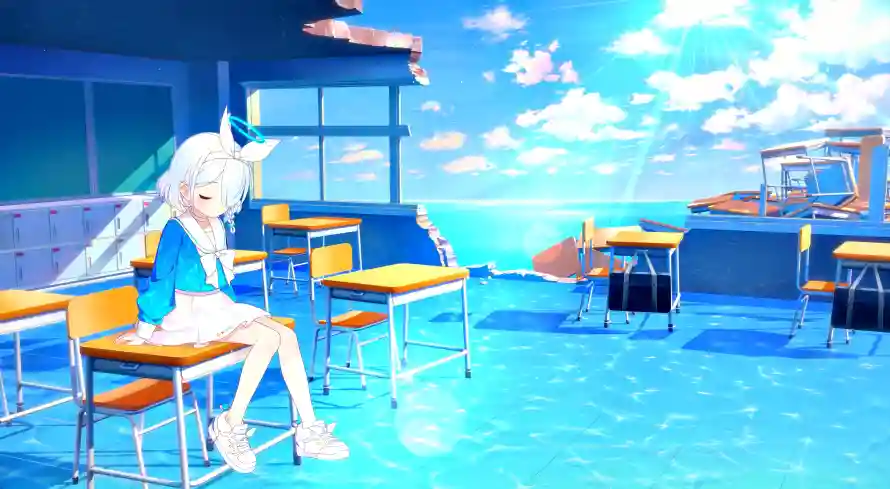 4k动漫壁纸 - 少女 - 动漫少女 - 教室场景「哲风壁纸」