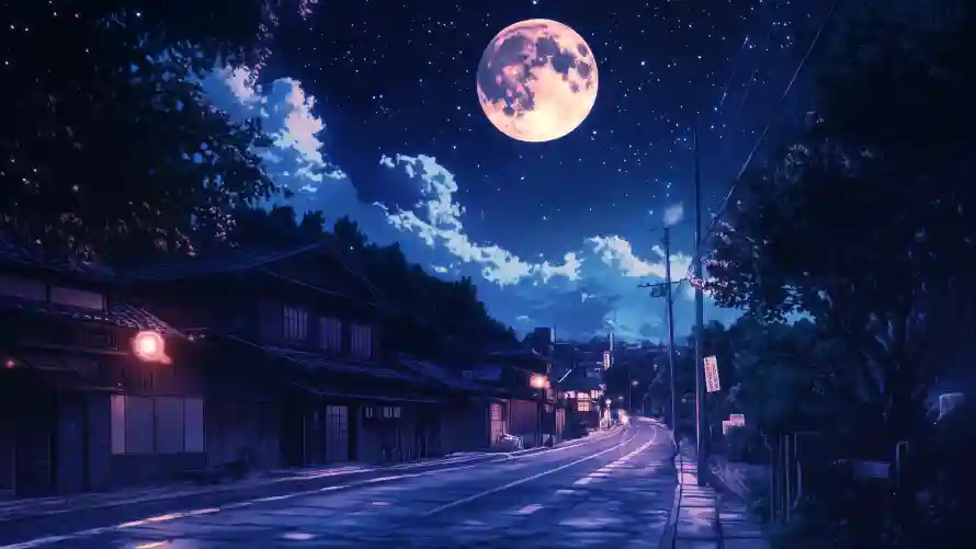 4k动漫壁纸 - 夜景 - 月夜 - 街道「哲风壁纸」 4k动漫壁纸 - 夜景 - 月夜 - 街道「哲风壁纸」