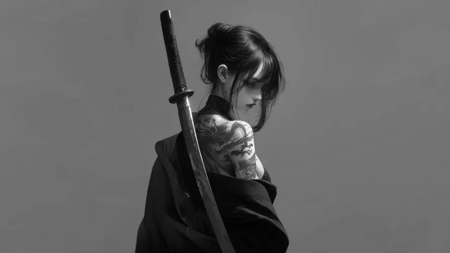 4kAI壁纸 - 动漫 - 纹身 - 美女「哲风壁纸」