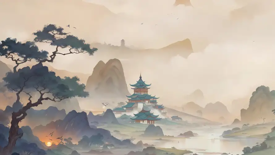 4kAI壁纸 - 山水 - 意境 - 水墨「哲风壁纸」