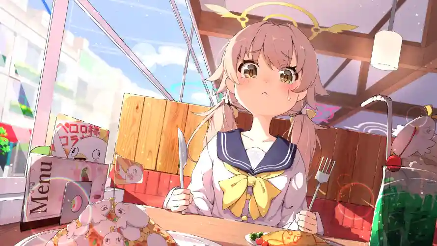 4kjk壁纸 - 动漫 - 少女 - 食物「哲风壁纸」
