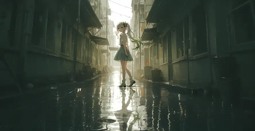 4k动漫壁纸 - 二次元 - 光影效果 - 动漫少女「哲风壁纸」