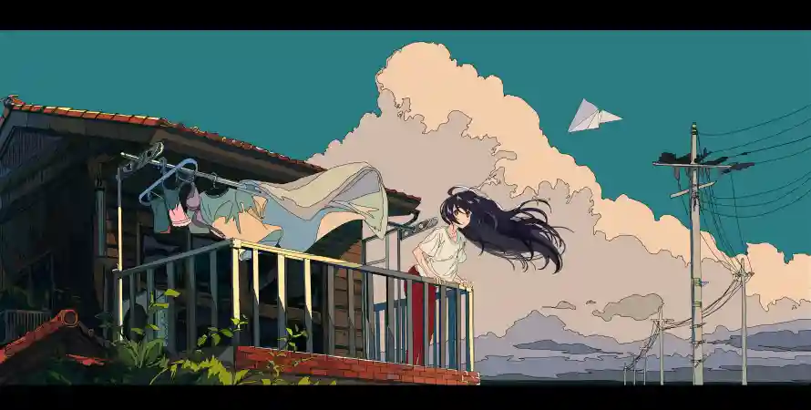 4kwu壁纸 - 无 - 纸飞机 - 动漫少女「哲风壁纸」